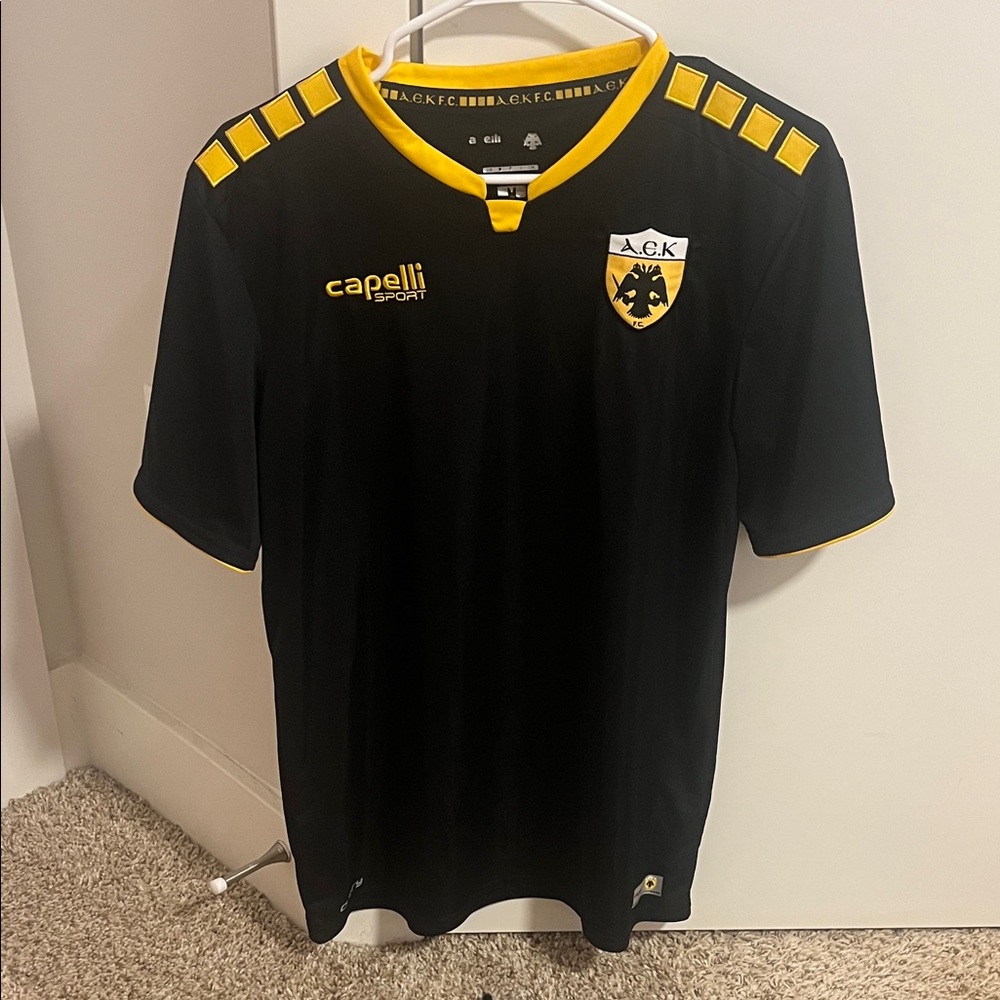 A. E. K. FC Capelli Sport Black and Yellow Soccer Jersey